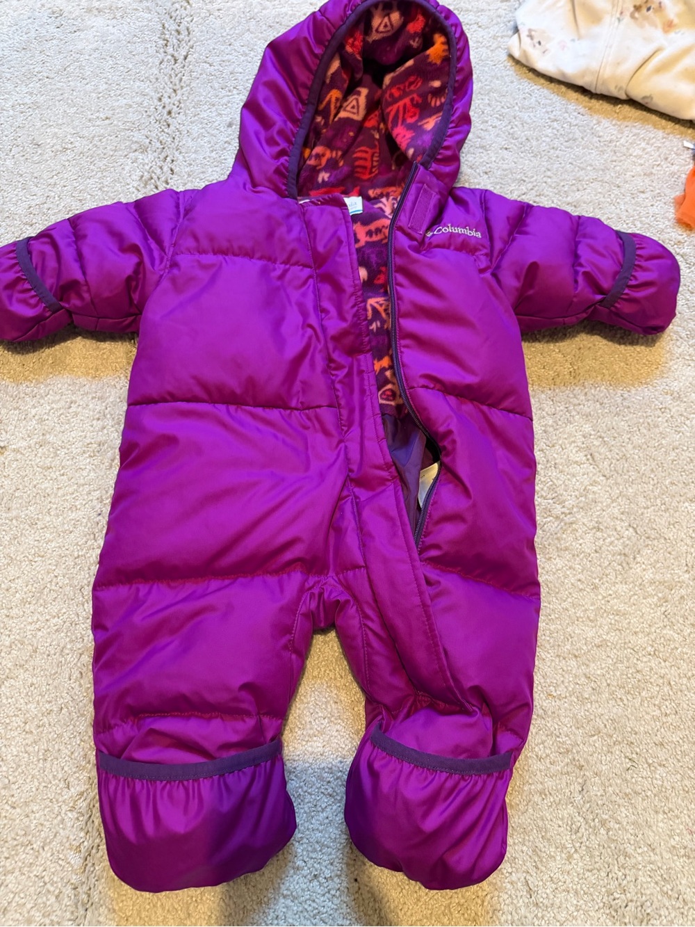 Columbia Bright Purple Infant Bunting with Hood